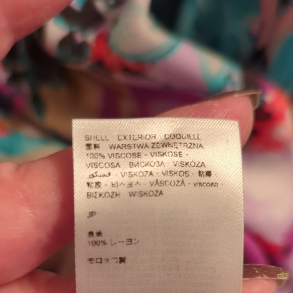 Desigual Pink and Blue V-Neck Blouse with cuffed sleeves - Picture 4 of 4